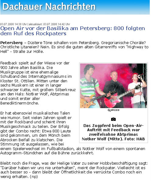 FEEDBACK in den Dachauer Nachrichten